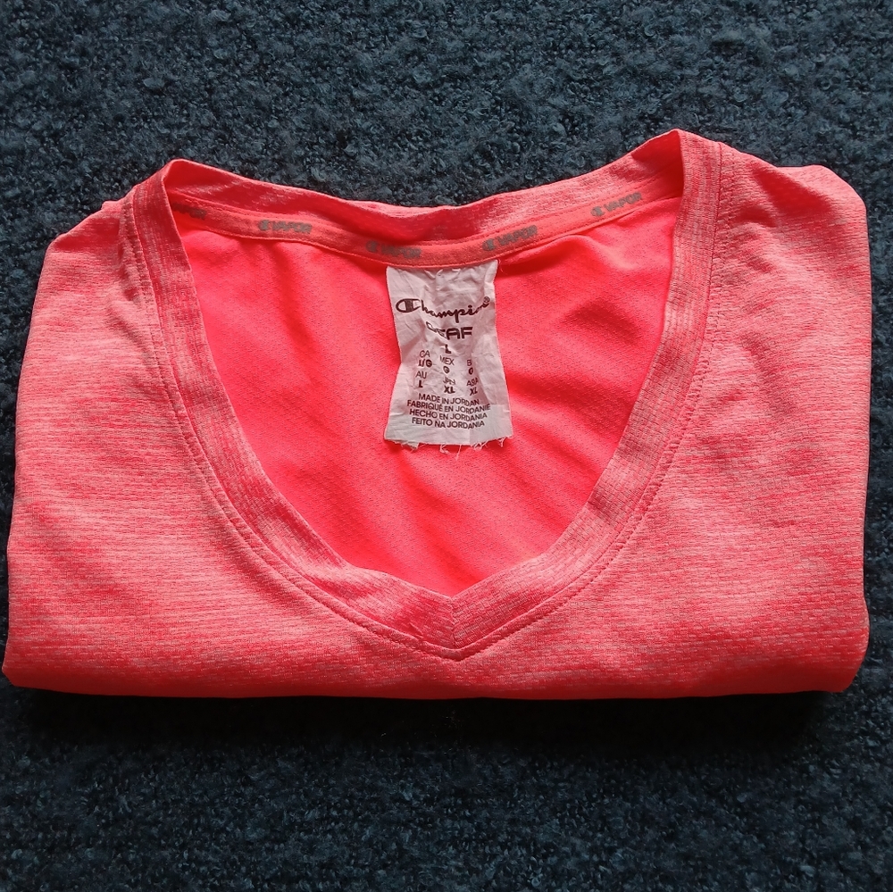Champion Pink Fitted Short Sleeve Tee Sz L - Picture 7 of 7